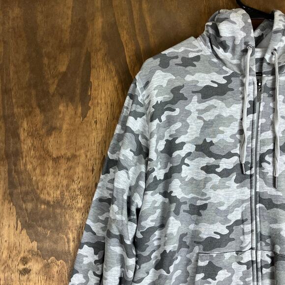 Eddie Bauer Women Jacket Gray Camo Full Zip Hooded Pocket Modal Blend Stretch XL - Picture 4 of 12